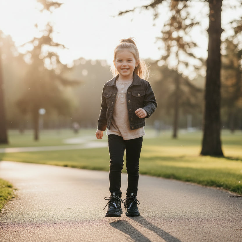 Детски стилни маратонки за момиче Bear Luby размери 32-37 в черно