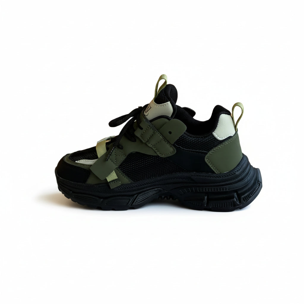 маратонки за момиче залено и черно апава модел 116