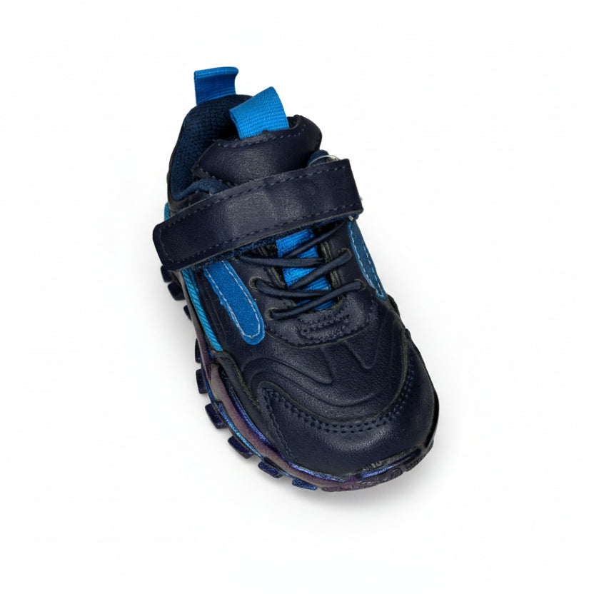 детски маратонки за жеже тъмносини със сини елементи клибе изглед отгоре