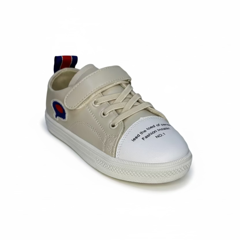 преден изглед на гуменка апава бежово с бяло