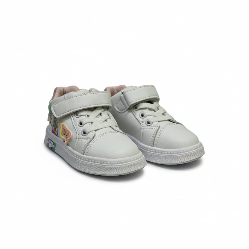 Детски бели сникърси за момиче Clibee Пеперуди