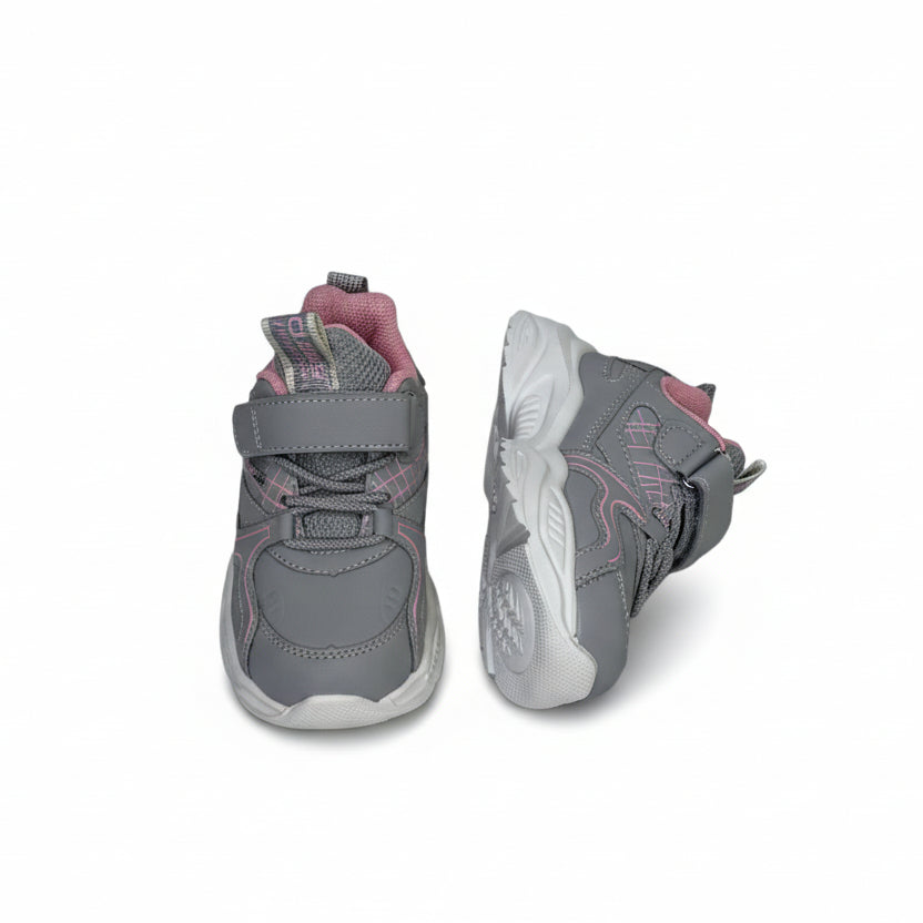 Детски маратонки за момиче Clibee в сиво и розово